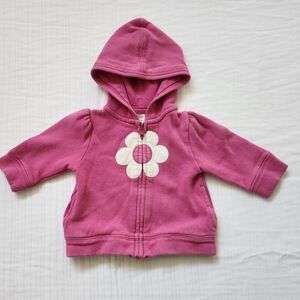 Gymboree Pink Hoodie with White Flower 6-12 Months